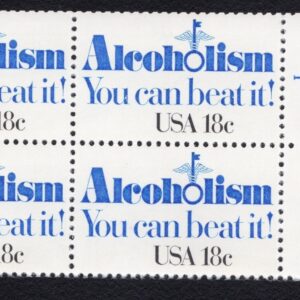 Scott #1927 Alcoholism Block of 4 Stamps - MNH w/Plate #