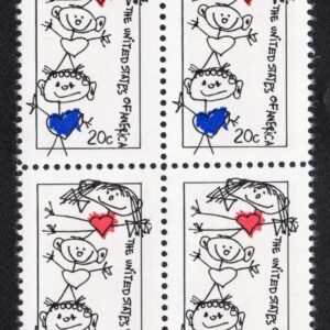 Scott #2104 Family Unity (Stick Figures) Block of 4 Stamps - MNH