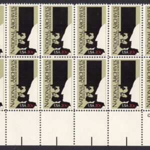 Scott #2081 National Archives Plate Block of 20 Stamps - MNH P#222221 LL