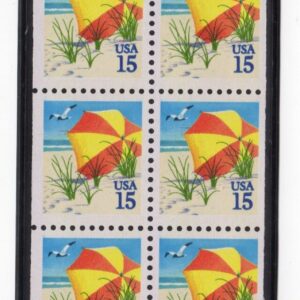 Scott #2443a 15¢ Beach Umbrella Booklet Pane of 10 Stamps - MNH in unused mount