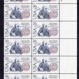 Scott #2036 Sweden Benjamin Franklin Plate Block of 20 Stamps - MNH P#3 LR