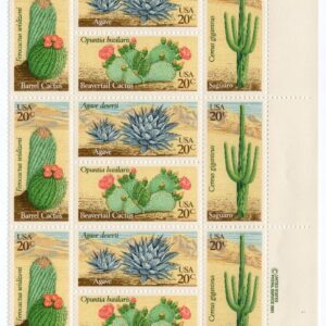 Scott #1945a (1942) Cactus (Desert) Plate Block of 20 Stamps - MNH P#221123-3 UR