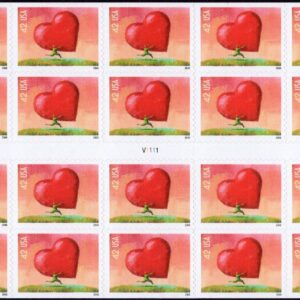Scott #4270a 42¢ All Heart (Runner) Booklet of 20 Stamps - MNH