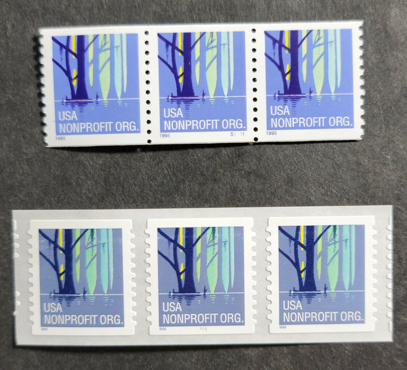 Scott #3207 & 3207a Non-Profit Wetlands Plate # Coil of 3 Stamps (PNC3) - MNH XF