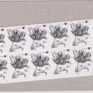 Scott #4960 Vintage Tulip & Heart Half Sheet of 10 Stamps - Sealed