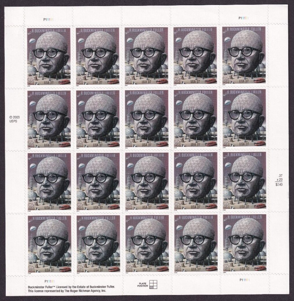 Scott #3870 Buckminster Fuller Sheet of 20 Stamps - MNH
