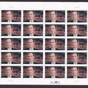 Scott #3882 Moss Hart (Broadway, Theatre) Full Sheet of 20 Stamps - MNH