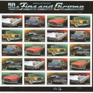 Scott #4357a (4353-57) Fins and Chrome Sheet of 20 Stamps - MNH