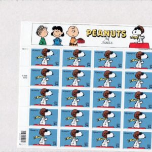 Scott #3507 Peanuts (Charlie Brown, Snoopy) Sheet of 20 Stamps - Sealed White