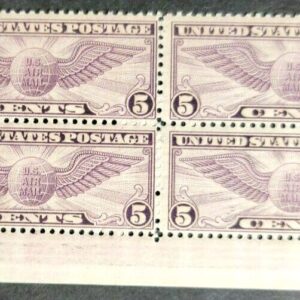 Scott #c16 Winged Globe Plate Block of 4 Stamps - MNH