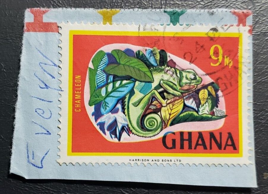 Stamp Africa Ghana 1967 Chameleon 9np sc294 A75