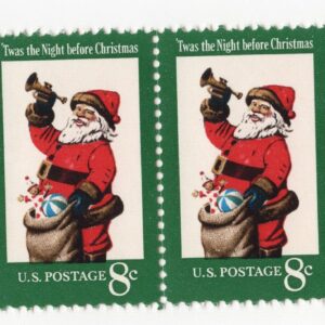 Scott #1472 Santa Trumpet Horizontal Strip of 4 Stamps - MNH