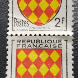Stamp Europe France 1954 Angoumois Coat of Arms sc737 2f