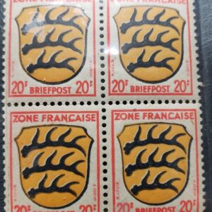 Stamp Europe France 20f Occupation of Germany Set of 4 Mint Hinged