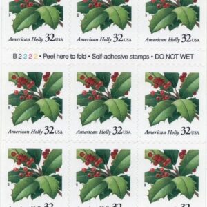 Scott #3177a American Holly Booklet of 20 Stamps - MNH P#B2222