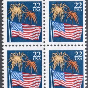 Scott #2276 Flag & Fireworks Block of 4 Stamps - MNH