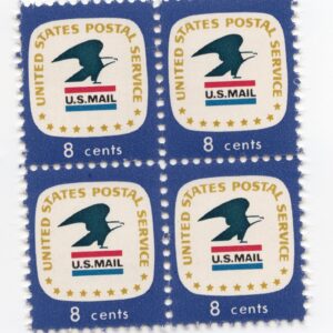 Scott #1396 Blue Eagle US Mail Block of 4 Stamps - MNH