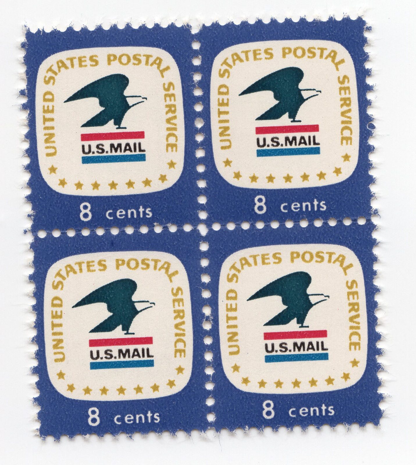 Scott #1396 Blue Eagle US Mail Block of 4 Stamps - MNH