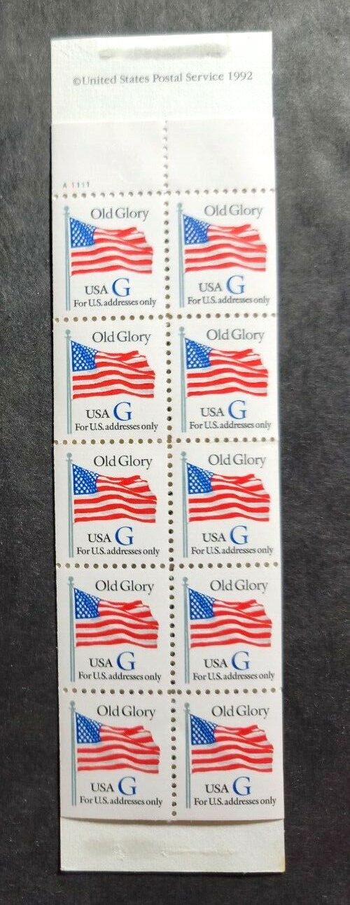 Scott #2884a Blue "G" Rate Old Glory Booklet of 20 Stamps - MNH