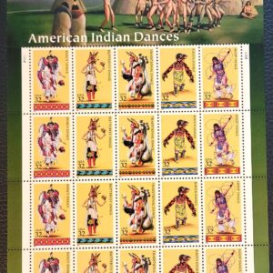 Scott #3076a (3072-3076) American Indian Dances Sheet of 20 Stamps - MNH