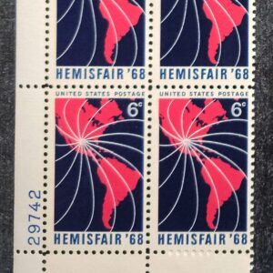 Scott #1340 Hemisfair Plate Block of 4 Stamps - MNH