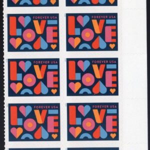 Scott #5543 Love Blocks Plate Block of 10 Forever Stamps - MNH Right