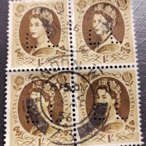 Stamp Europe Great Britain 1953 Queen Elizabeth sc#306 A131 panel of 4