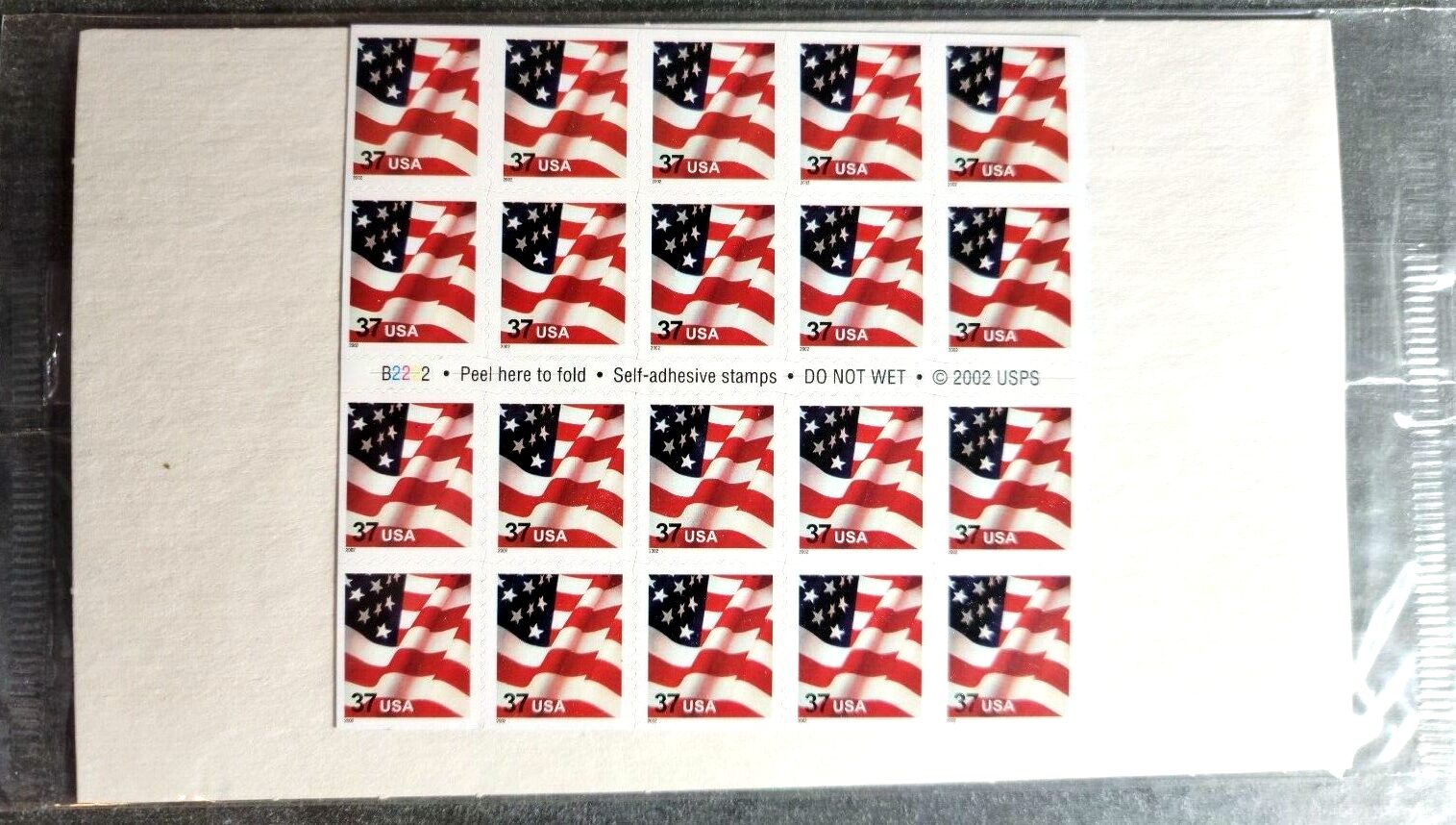 Scott #3635a Flag Booklet of 20 Stamps - Sealed White