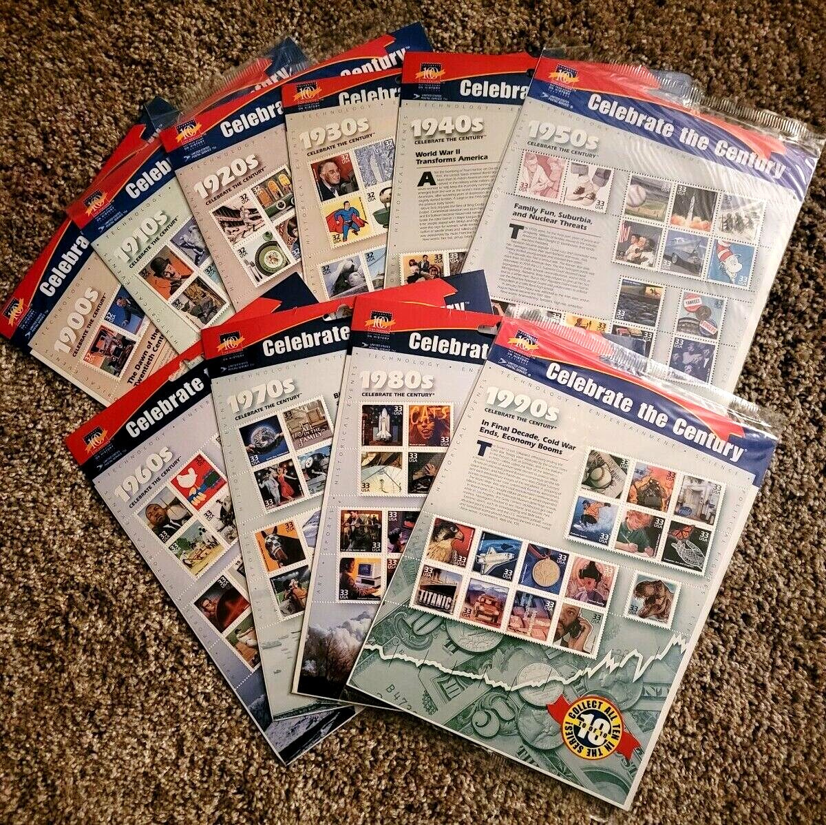 Scott #3182-3191 CELEBRATE THE CENTURY (10 Sheet Set) of Stamps - Sealed