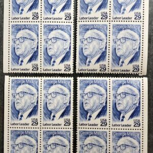 Scott #2848 George Meany Matched Set Plate Blocks of 4 Stamps - MNH