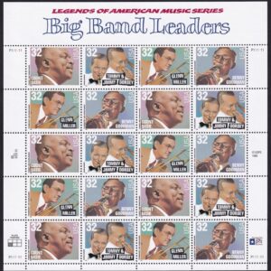 Scott #3099a (3096-99) Big Band Leaders Full Sheet of 20 Stamps - MNH P#P111111
