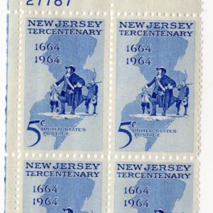 Scott #1247 New Jersey 5¢ Plate Block of 4 Stamps - MNH