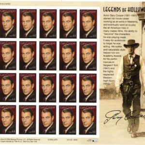 Scott #4421 Gary Cooper (Legends of Hollywood) Sheet OF 20 Stamps - MNH