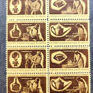 Scott #1456-1459a COLONIAL AMERICAN CRAFTSMEN Block Of 12 Stamps - MNH PC#6
