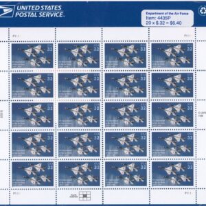Scott #3167 Air Force 50th Anniversary Full Sheet of 20 Stamps - Sealed Blue