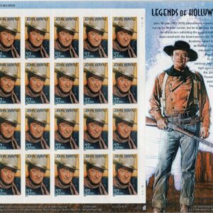 Scott #3876 37¢ Legends of Hollywood - John Wayne Sheet of 20 Stamps