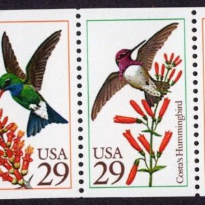 Scott #2646a Hummingbirds Pane of 5 Stamps w/Tab & Plate # - MNH P#A2212122