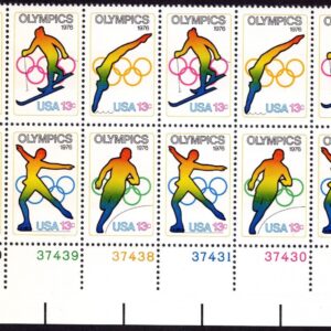Scott #1698a (1695-98) Winter Olympics 1976 Plate Block of 12 Stamps - MNH