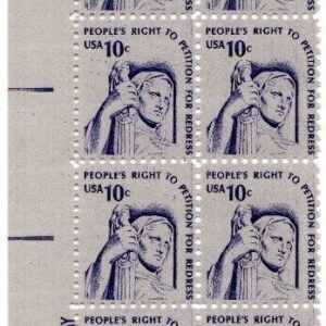 Scott #1592 Right to Petition for Redress (Strip) Plate Block of 20 Stamps - MNH