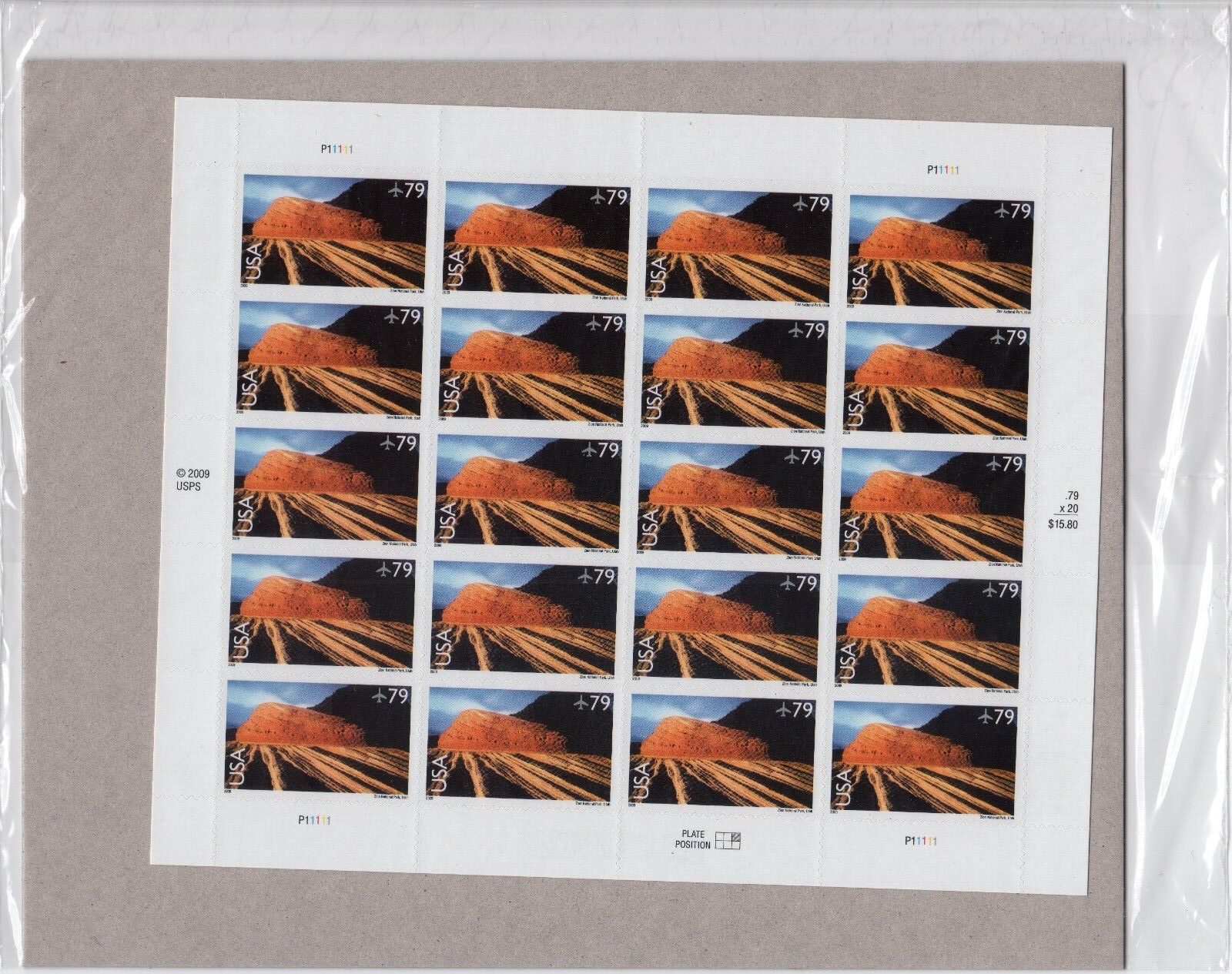 Scott #c146 Zion National Park Sheet of 20 Airmail Stamps - Sealed