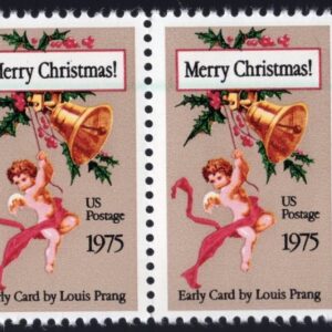 Scott #1580 Merry Christmas Early Card by Prang (Strip) Block of 4 Stamps - MNH