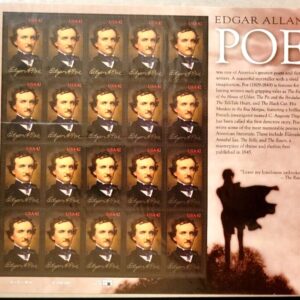 Scott #4377 Edgar Allen Poe (Raven) Dark Sheet of 20 Stamps - MNH