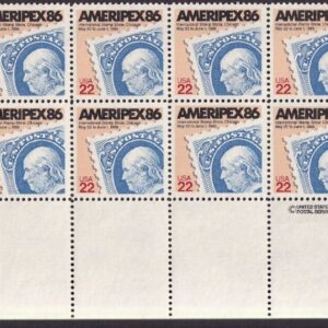 Scott #2145 Ameripex Ben Franklin Plate Block of 16 Stamps - MNH