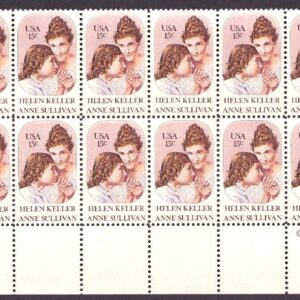 Scott #1824 Helen Keller & Anne Sullivan Plate Block of 20 Stamps - MNH