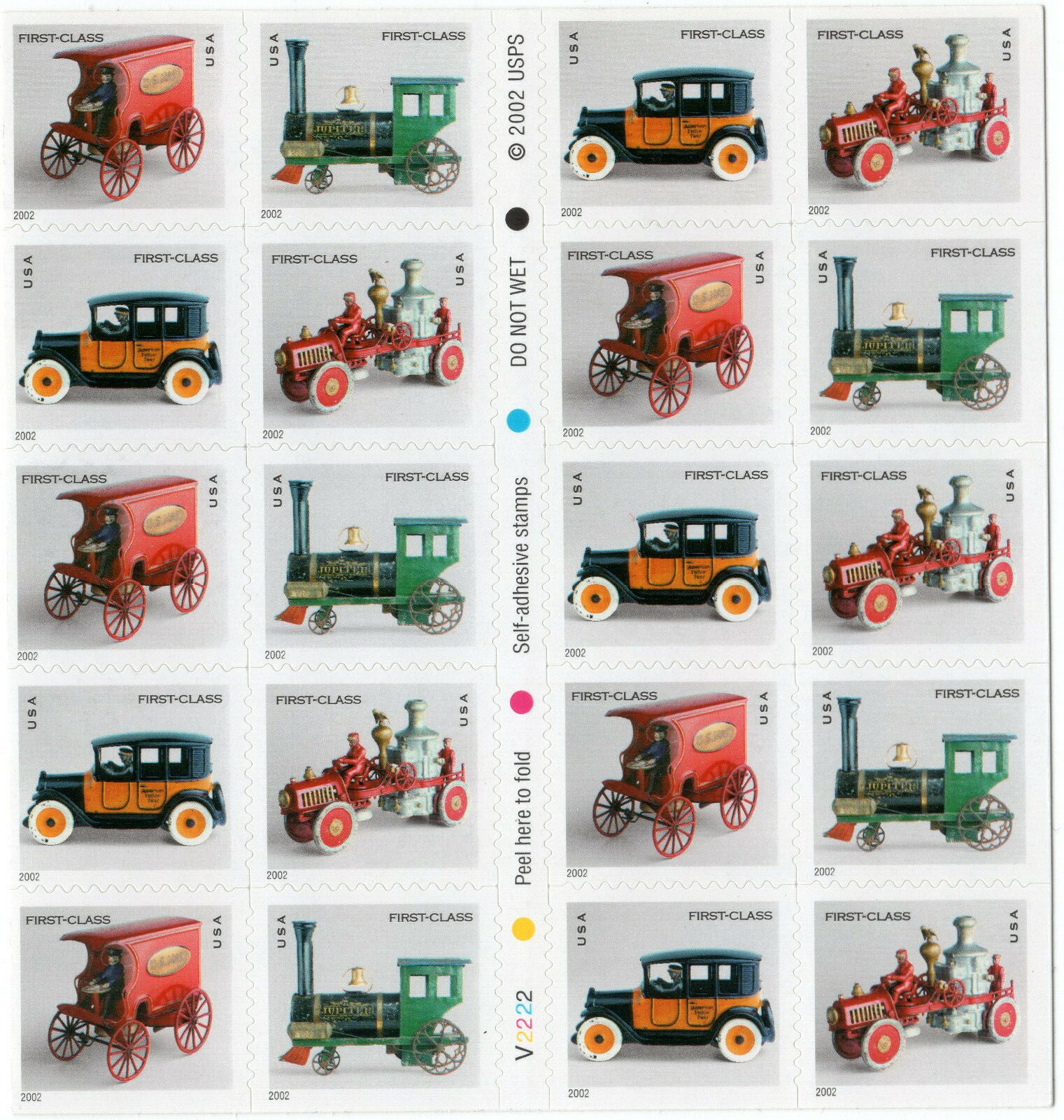 Scott #3629e Antique Toys Booklet of 20 37¢ Stamps - MNH