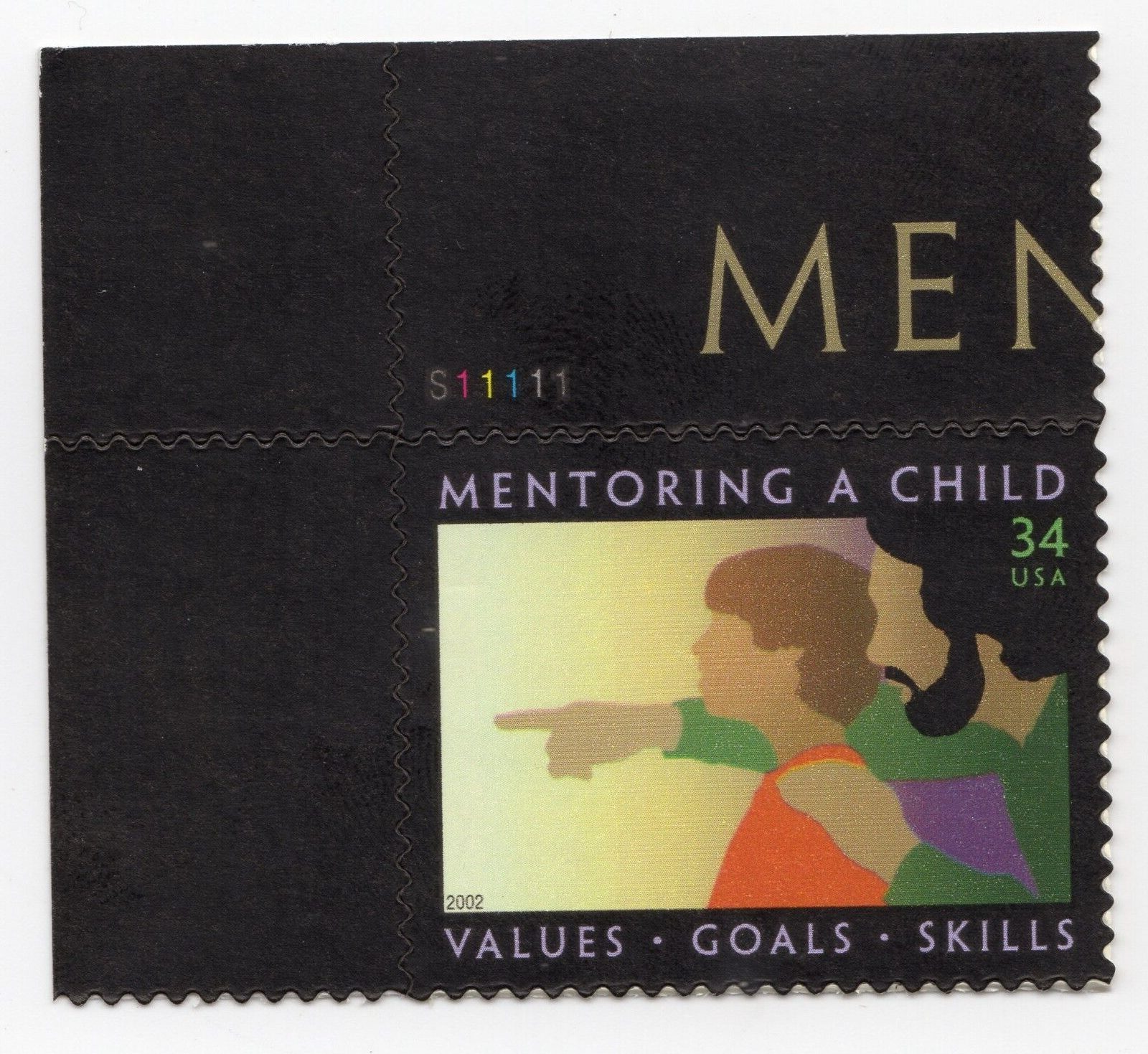 Scott #3556 Mentoring A Child Plate # Single Stamp - MNH