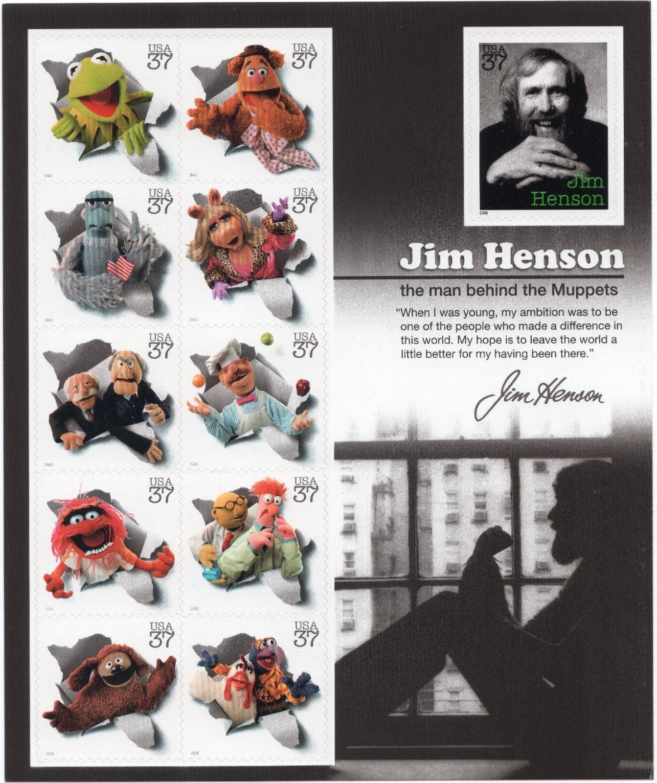 Scott #3944 Muppets (Jim Henson) Sheet of 11 Stamps - MNH