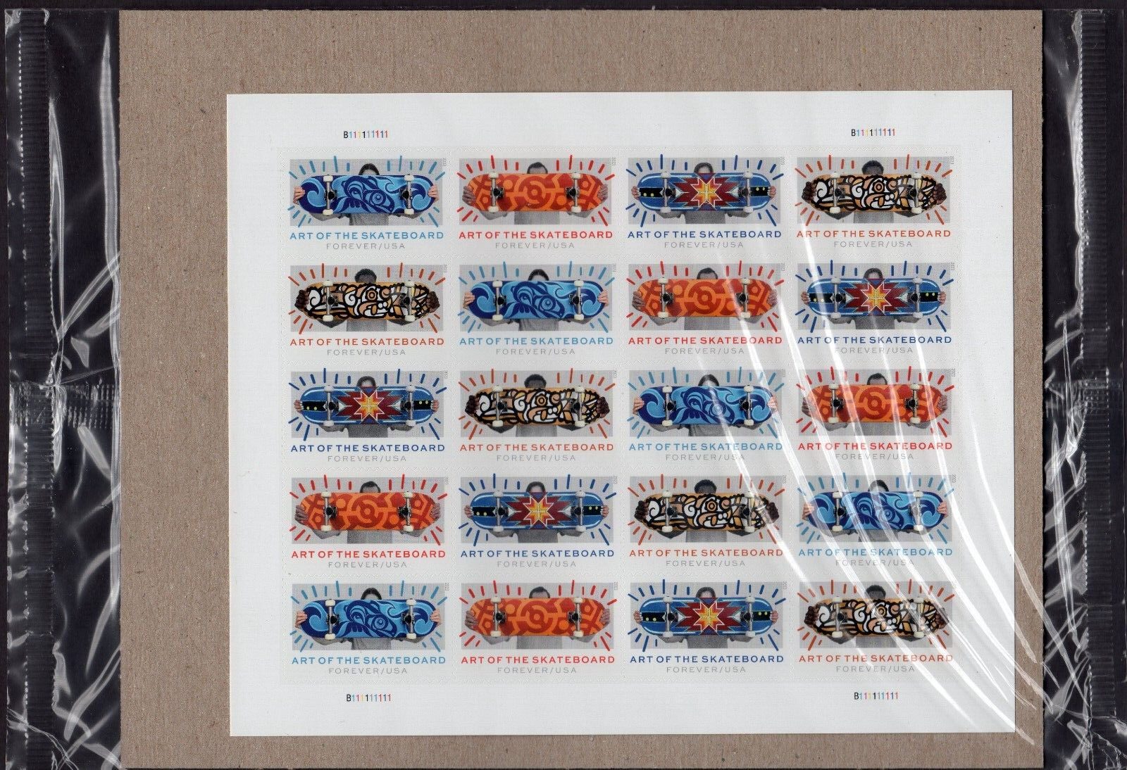 Scott #5766b (5763-66) Art of Skateboards Sheet of 20 Forever Stamps - Sealed