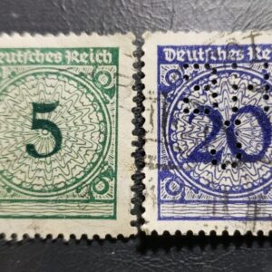 Stamp Europe Germany 1923 A40 Numeral #324 5pf and #326 20pf