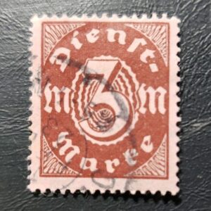 Stamp Europe Germany Official Stamp 1922 O14 #O16 3m brown on rose